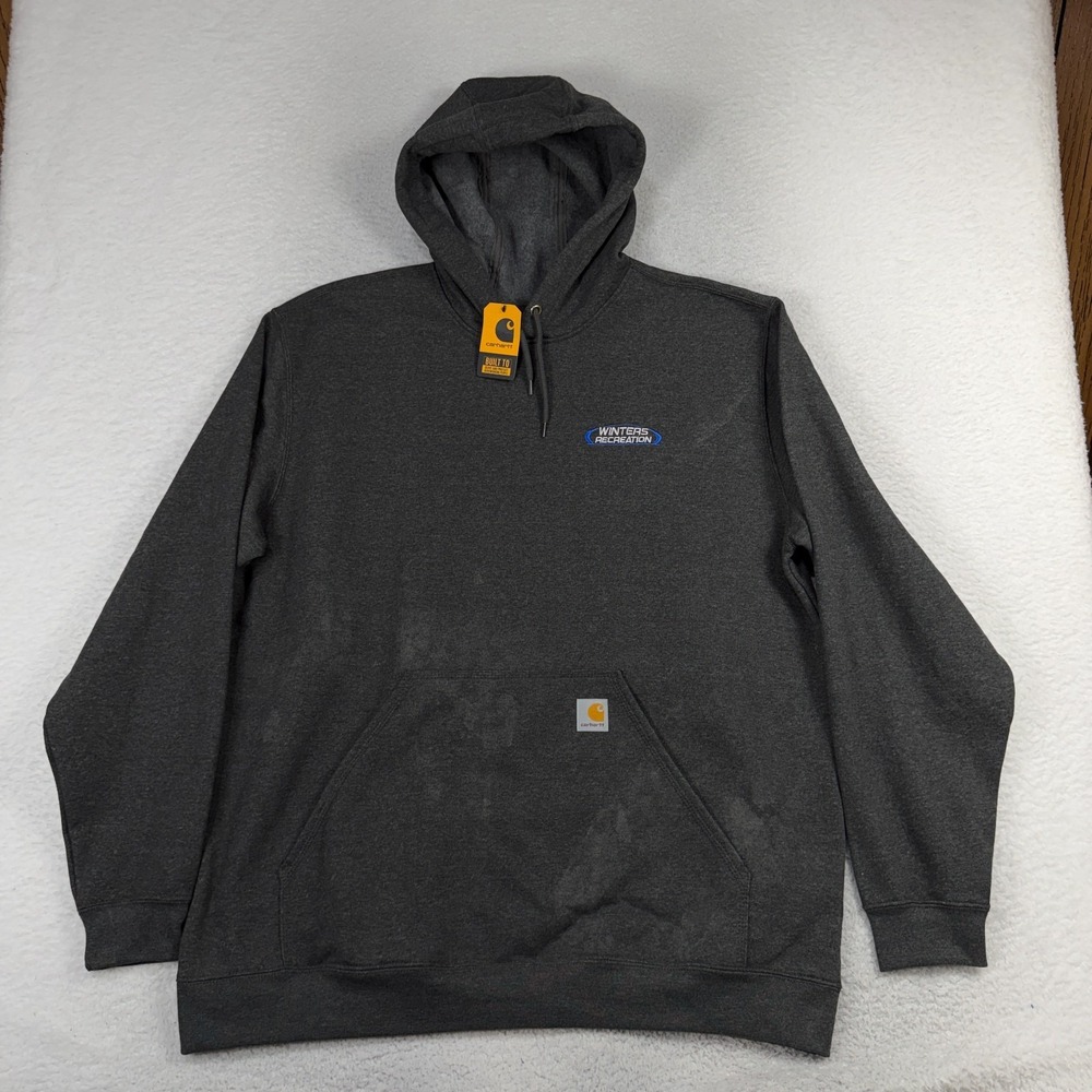 Carhartt Mens XL Loose Fit Midweight Hoodie Grey Branded Winters Rec NWT